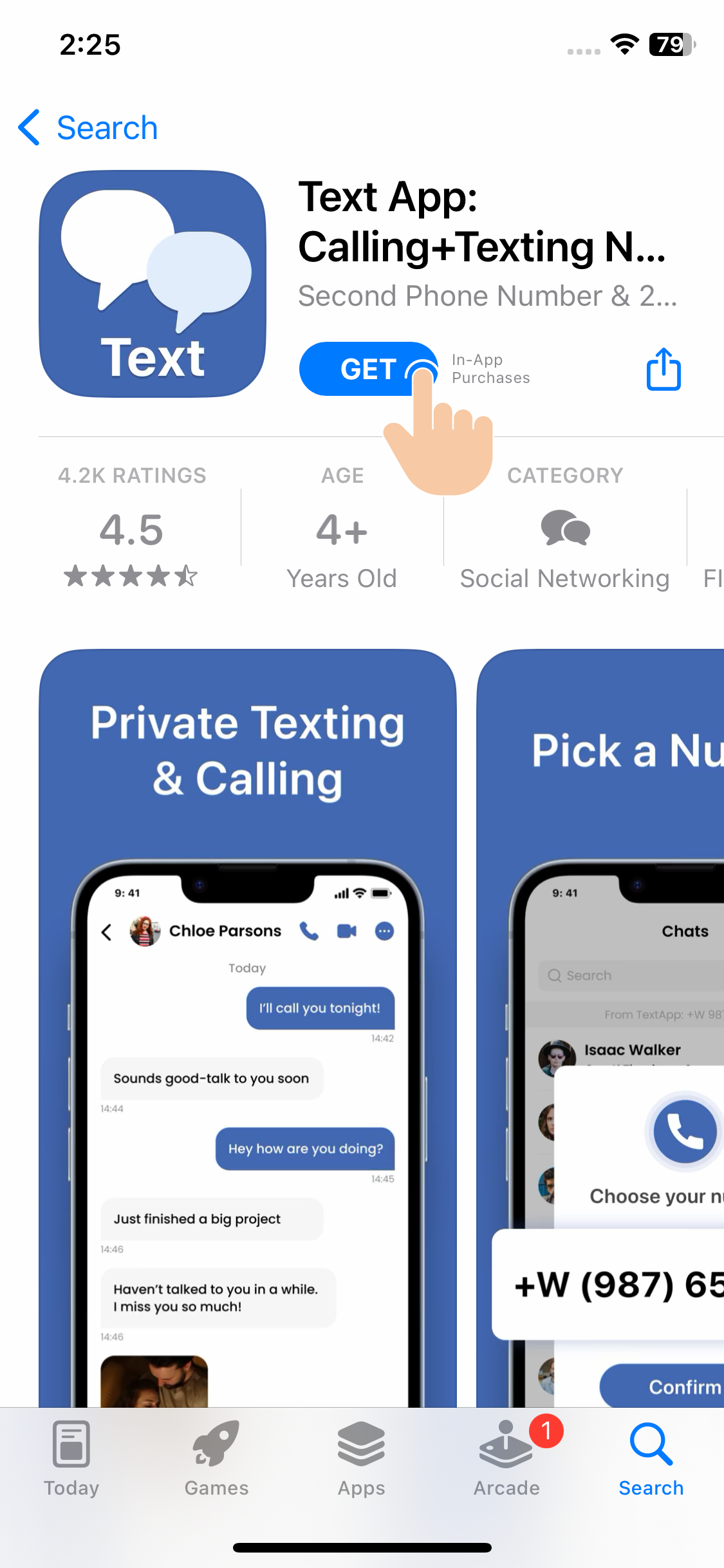 Friend downloads TextApp